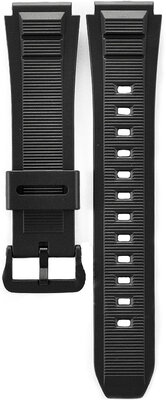 Strap for Casio, resin, black, black buckle (for model MWA-100H)