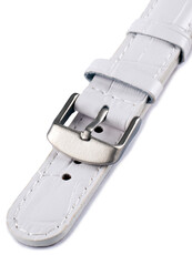 Unisex leather white strap for watches W-080-D