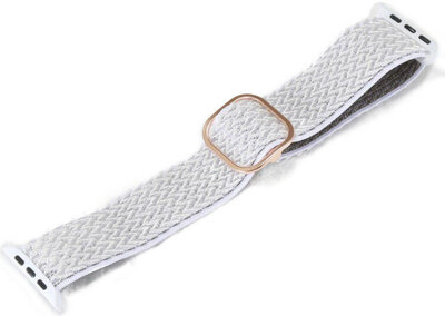 Strap pro Apple Watch, nylon, white, rosegold clasp (pouzdra 38/40/41mm)