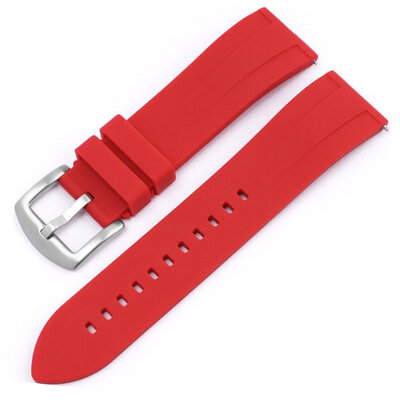 Ricardo Fermo, silicone strap, red, silver clasp