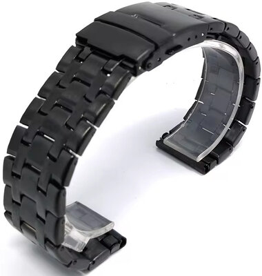 Black steel bracelet Ricardo Arrone, folding clasp