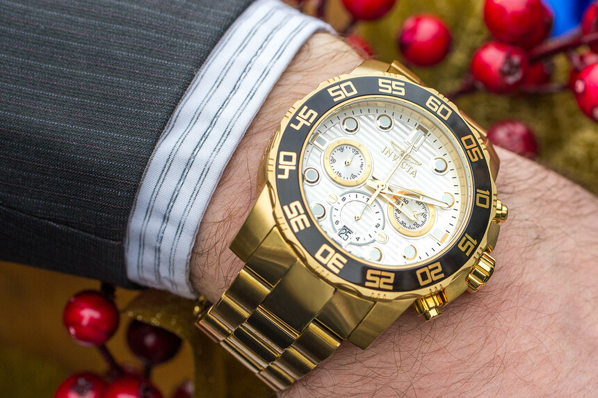 Mistake: These Invictas are fine with a casual outfit, but with a jacket? They're too big and too bold.