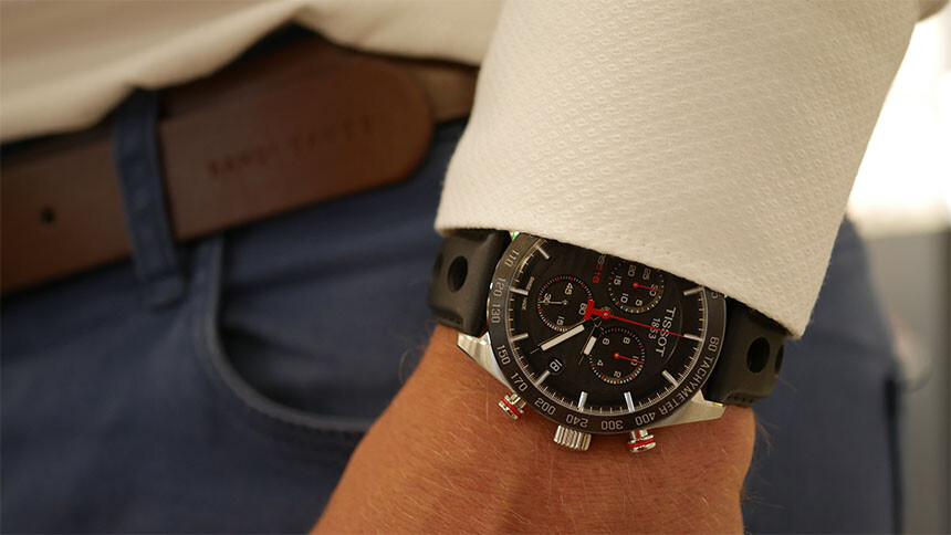 Mistake: The belt and strap don’t match. Not to mention the overall sporty style of the watch. That wouldn’t fly at a graduation.