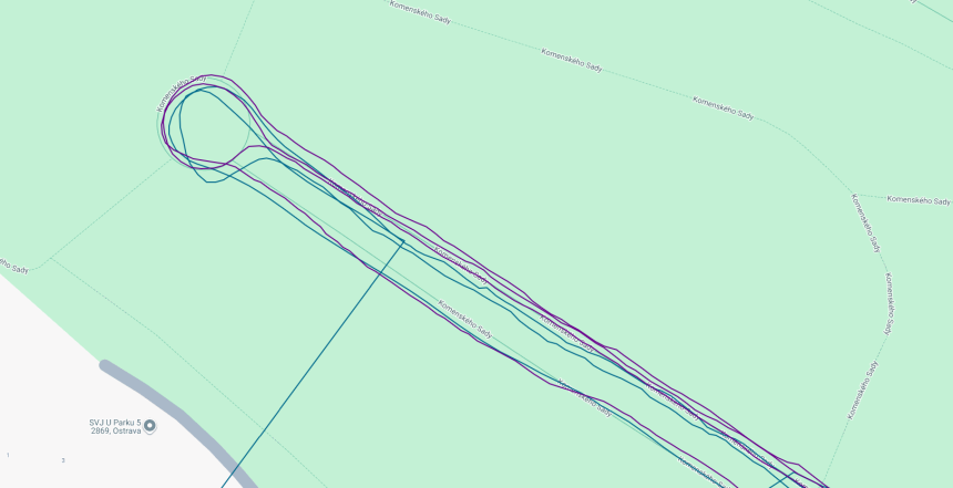 Blue — Amazfit Active Max, purple — Garmin Tactix 7 PRO