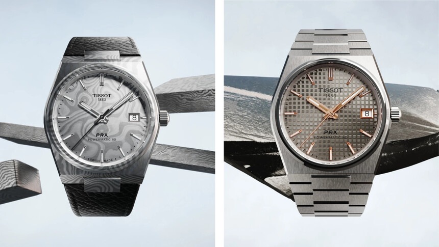 Tissot PRX Powermatic 80 in Damascus steel or titanium.