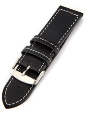 Men's black leather strap H-5-B