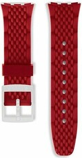 Unisex red silicone strap for watches Swatch ASUSM403