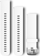 Garmin Strap Quick Release 20mm, Silicone, White, Silver Buckle (Venu, Venu Sq, Venu 2 plu etc.) + elongated part