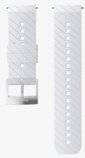 Silicone strap for watches Suunto Spartan Sport, Spartan Sport Wrist HR/Baro and Suunto 9 White/Steel M 24mm