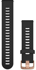 Strap Garmin Quick Release 20mm, silicone, black, golden clasp (Venu, Venu Sq, Venu 2 plus aj.)