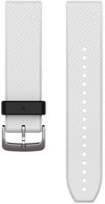 Strap Garmin QuickFit 22mm, silicone, white, silver clasp (Fenix 7/6/5, Epix 2 aj.)