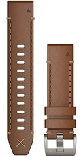 Garmin 22mm leather strap (for Garmin Fenix 8/7/6 (47mm), Epix 2 etc.), brown V2, QuickFit, 010-12738-04