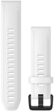 Strap Garmin QuickFit 20mm, silicone, white, black clasp (Fenix 7S/6S/5S)