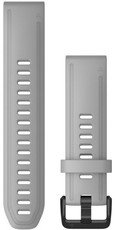 Strap Garmin QuickFit 20mm, silicone, grey, black clasp (Fenix 7S/6S/5S)