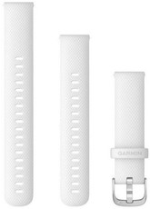 Strap Garmin Quick Release 18mm, silicone, white, silver clasp (Venu 2S, Vívoactive 4S, Vívomove 3S)
