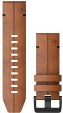 Strap Garmin QuickFit 26mm, leather, brown, black clasp (Fenix 7X/6X/5X, Tactix aj.)