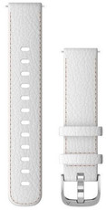 Strap Garmin Quick Release 18mm, leather, white, silver clasp (Venu 2S, Vívoactive 4S, Vívomove 3S)