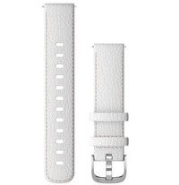 Strap Garmin Quick Release 18mm, leather, white, silver clasp (Venu 2S, Vívoactive 4S, Vívomove 3S)