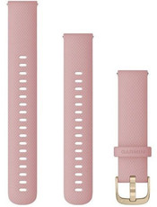 Garmin Strap Quick Release 18mm, silicone, pink, golden clasp (+ elongated part) for Venu 2S, Vívoactive 4S, Vívomove 3S