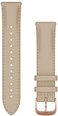 Strap Garmin Quick Release 20mm, leather, beige, pink-gold clasp (Venu, Venu Sq, Venu 2 plus aj.)