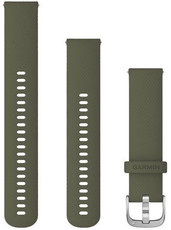 Silicone strap Garmin 20mm (for Venu, Venu Sq, Venu 2 plus etc.), green, Quick Release + extended part, 010-12924-11