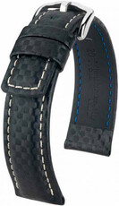 Black leather strap Hirsch Carbon L 02592050-2 (Calfskin)