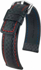 Black leather strap Hirsch Carbon L 02592052-2 (Calfskin)