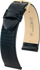 Black leather strap Hirsch Lizard L 01766050-1 (Lizard leather)