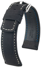 Black leather strap Hirsch Mariner L 14502150-2 (Calfskin)