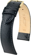 Black leather strap Hirsch Rainbow M 12302650-1 (Calfskin)
