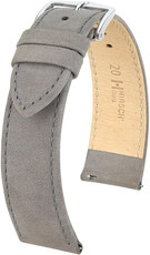 Leather strap Hirsch Osiris L 03433030-2, gray, calf leather, length L, Quick Release