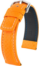 Orange leather strap Hirsch Carbon L 02592076-2 (Calfskin)