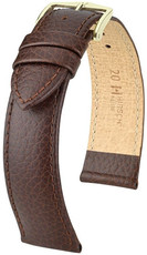 Dark brown leather strap Hirsch Kansas M 01502110-1 (Calfskin)