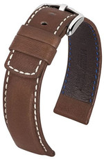 Dark brown leather strap Hirsch Mariner L 14502110-2 (Calfskin)