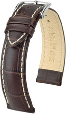 Dark brown leather strap Hirsch Modena L 10302810-2 (Calfskin)