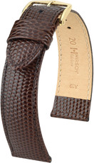 Dark brown leather strap Hirsch Rainbow M 12302610-1 (Calfskin)