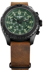 Traser P96 Outdoor Pioneer Evolution Chrono Green with leather NATO strap