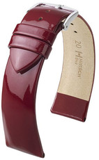 Burgundy leather strap Hirsch Diva M 01536160-2 (Calfskin)
