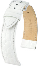 White leather strap Hirsch Crocograin L 12322800-2 (Calfskin)