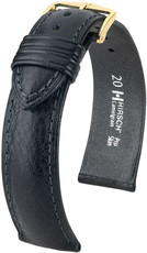 Black leather strap Hirsch Camelgrain M 10200950OE-1 (Calfskin) Open End