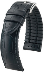 Black strap Hirsch Paul XL 0925028250-2 (Calfskin / natural rubber)