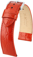 Red leather strap Hirsch Crocograin M 12302820-2 (Calfskin)