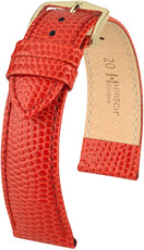 Leather strap Hirsch Rainbow M 12302620-1, red, calfskin, length M, Quick Release