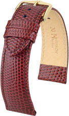 Burgundy leather strap Hirsch Rainbow M 12302660-1 (Calfskin)
