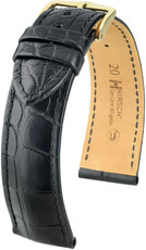 Black leather strap Hirsch Genuine Alligator M10200759-1 (Alligator leather)
