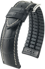 Black strap Hirsch George L 0925128050-2 (Calfskin / natural rubber)