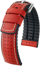 Red strap Hirsch Tiger L 0915075020-2 (Calfskin / natural rubber)