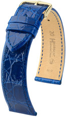 Blue leather strap Hirsch Genuine Croco L 18920885-1 (Crocodile leather) Hirsch selection