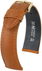 Dark brown leather strap Hirsch Camelgrain M 10200910OE-1 (Calfskin) Open End