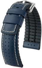 Dark blue strap Hirsch Tiger L 0915075080-2 (Calfskin / natural rubber)